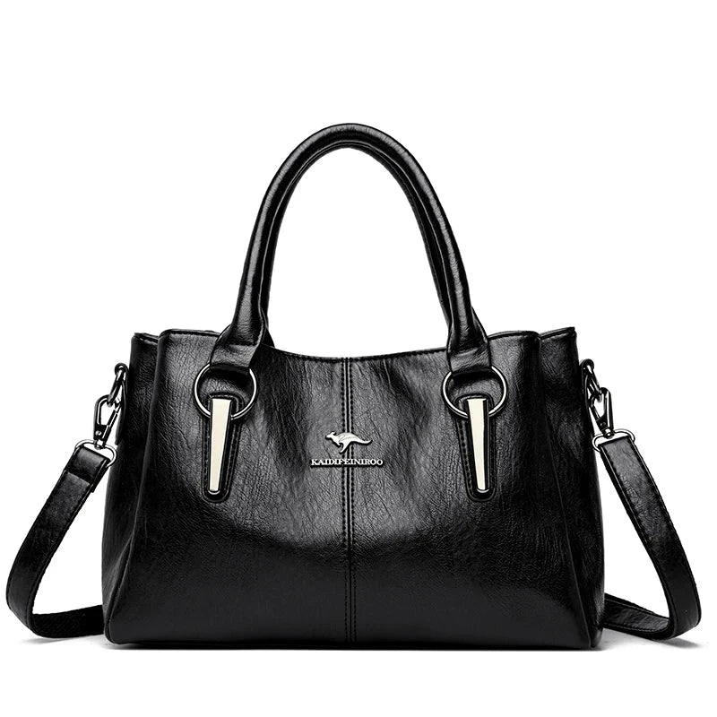 Zephire Elegance Women's Leather Bag Zephire Elegance Women's Leather Bag Blue Wolf Store BLACK