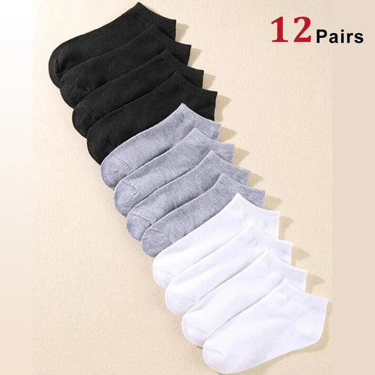 12 Pairs of Solid Color Socks 12 Pairs of Men's Solid Color Socks Blue Wolf Store 