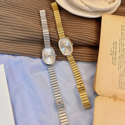 1pc New Fashionable Women's Watch With Gold Bracelet, Vintage & Luxury Ins Style, Elegant & Versatile Quartz Watch ladies watch Blue Wolf Store 