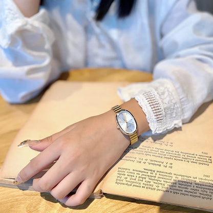 1pc New Fashionable Women's Watch With Gold Bracelet, Vintage & Luxury Ins Style, Elegant & Versatile Quartz Watch ladies watch Blue Wolf Store 