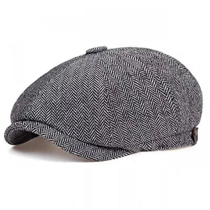 2025 New Classic Hat for Men Caps Vintage Retro Tweed Peaky Blinders Beret Hat Flat Peaked Cap Street Hats for Women Men Blue Wolf Store mz118-gray 