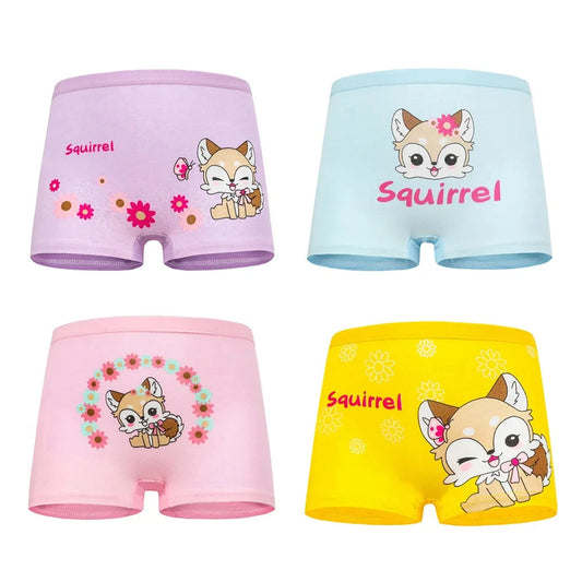 4-Pack Cute Critters Girls' Underwear 4-Pack Cute Critters Girls' Underwear Blue Wolf Store 