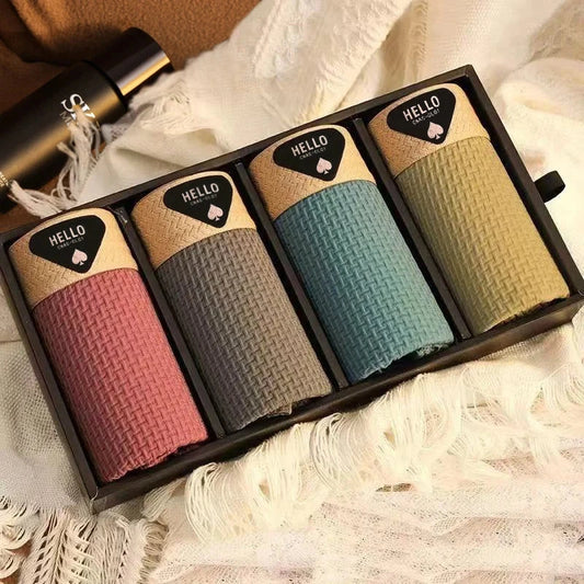 4pcs Men's Boxer Shorts Ice Silk Underwear Plus Size Underpants Cool Breathable Sexy Slim Panties Mesh Lingerie Wholesale Lots Blue Wolf Store 