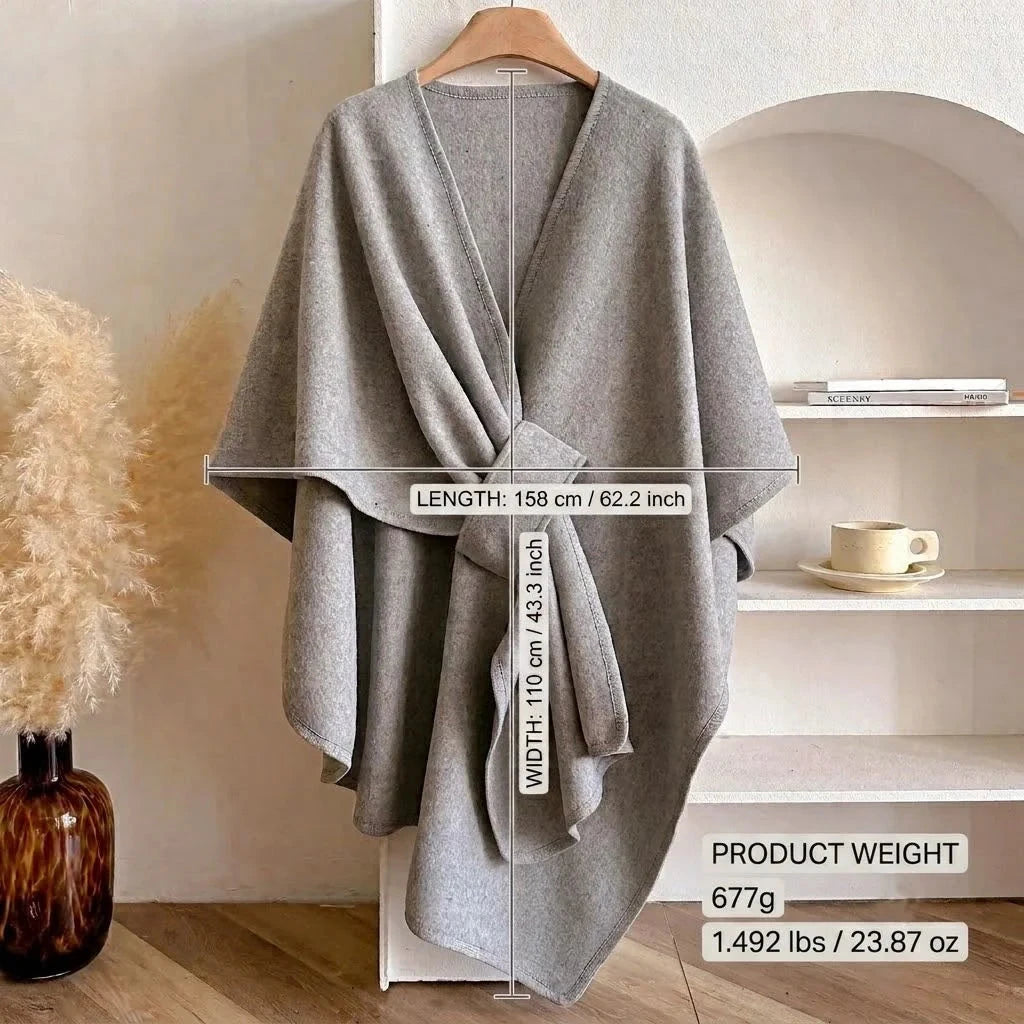 Adélisse Women's Elegant Poncho Adélisse Women's Elegant Poncho Blue Wolf Store 