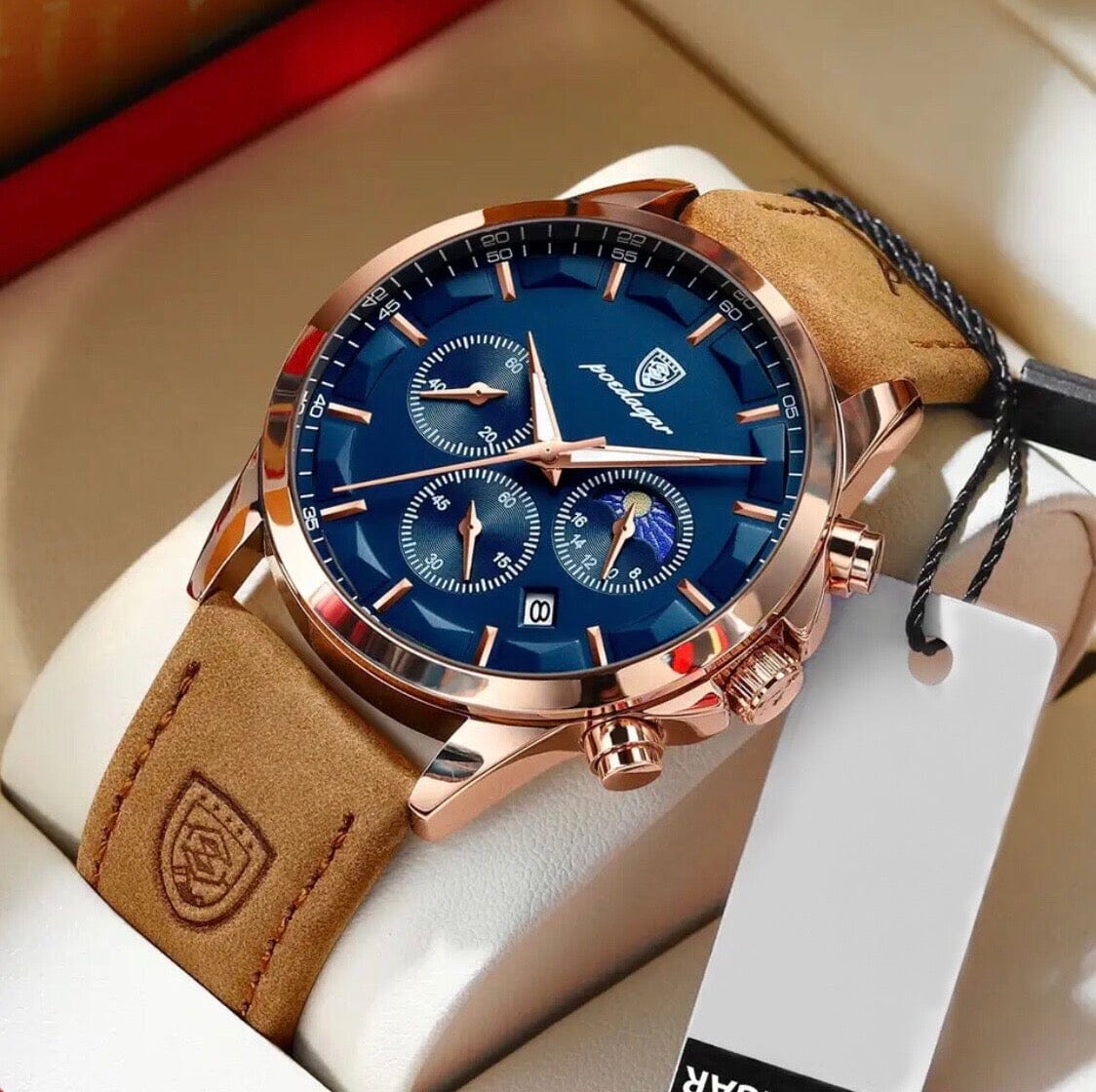 Arcturys Inn Leather Men's Watches Blue Wolf Store 