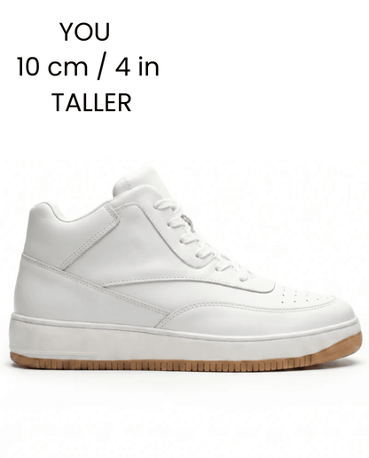 Ascenzo Casual Leather Sneakers Ascenzo – Invisible Elevation Sneakers Blue Wolf Store White US 5.5 / UK-AU 4.5 / EU 37 