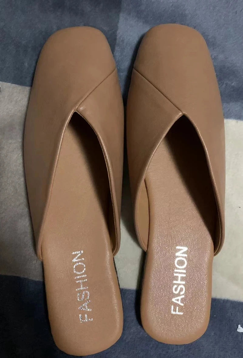 Aura Eleganza Women's Leather Mules Aura Eleganza Women's Leather Mules Blue Wolf Store Beige US 5 / UK-AU 3 / EU 35 