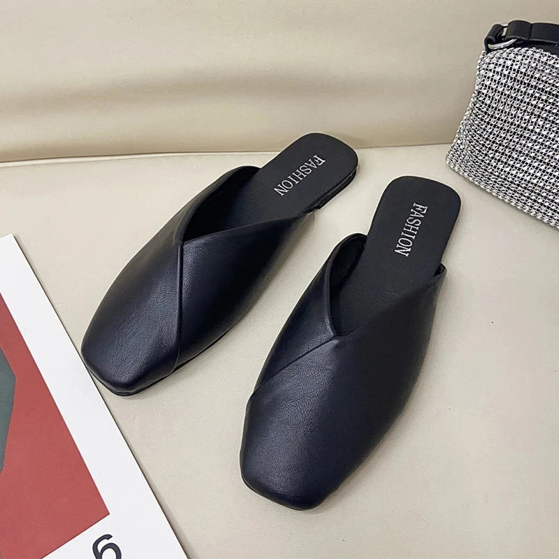 Aura Eleganza Women's Leather Mules Aura Eleganza Women's Leather Mules Blue Wolf Store Black US 5 / UK-AU 3 / EU 35 