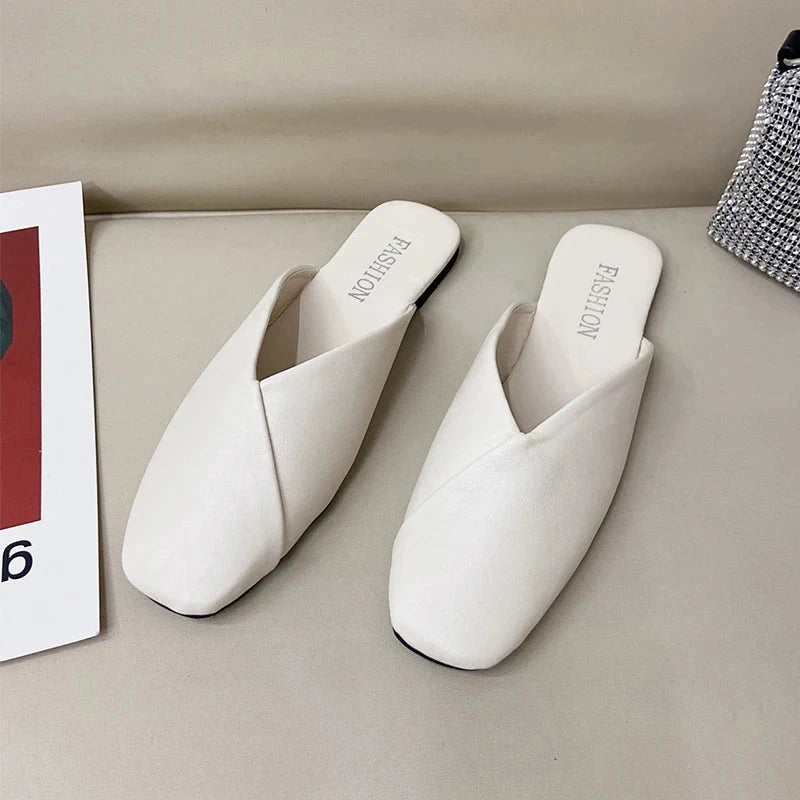 Aura Eleganza Women's Leather Mules Aura Eleganza Women's Leather Mules Blue Wolf Store White US 5 / UK-AU 3 / EU 35 
