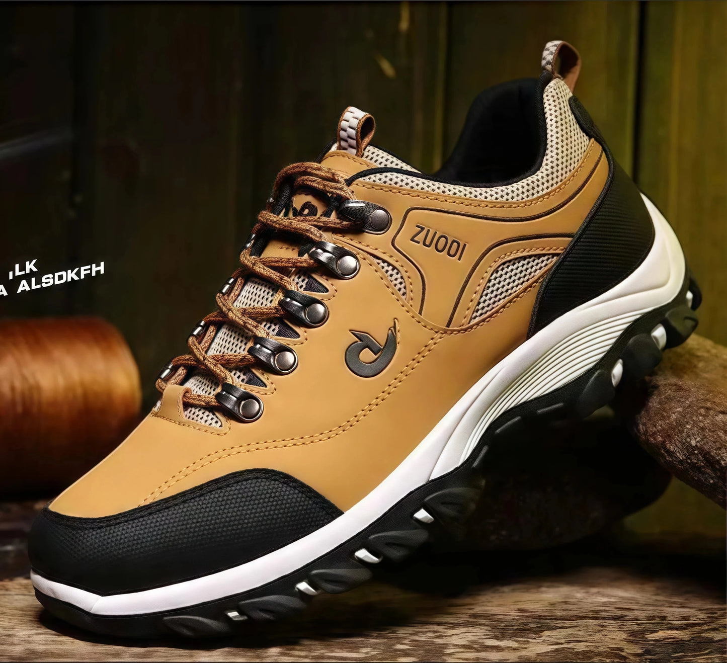 Autumn And Winter Models, Men's Waterproof Hiking Shoes, Outdoor PU Leather Sports Shoes, Wear-Resistant, Walking, Tactical Blue Wolf Store 