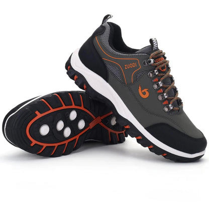 Autumn And Winter Models, Men's Waterproof Hiking Shoes, Outdoor PU Leather Sports Shoes, Wear-Resistant, Walking, Tactical Blue Wolf Store 
