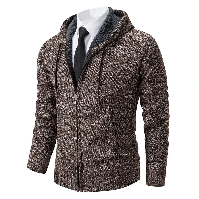 Autumn And Winter New Jersey Men's Casual Sports Coat Solid Color Stand Collar Wweater Grab Fleece Warm Zipper Cardigan Blue Wolf Store 8802coffee 4XL 