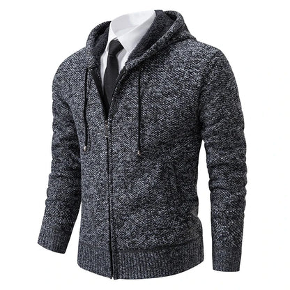 Autumn And Winter New Jersey Men's Casual Sports Coat Solid Color Stand Collar Wweater Grab Fleece Warm Zipper Cardigan Blue Wolf Store 8802Dark gray M 