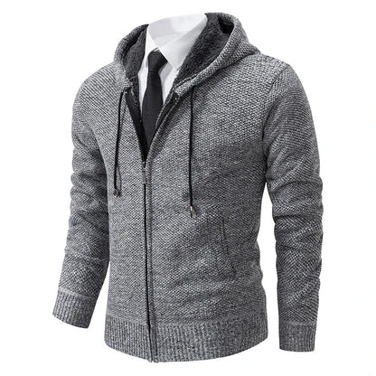 Autumn And Winter New Jersey Men's Casual Sports Coat Solid Color Stand Collar Wweater Grab Fleece Warm Zipper Cardigan Blue Wolf Store 8802Light gray 4XL 