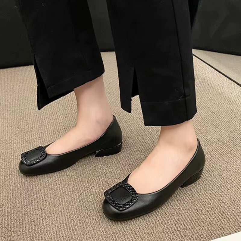 Bellaviz Feminine Leather Flats Bellaviz Feminine Leather Flats Blue Wolf Store Black US 5 / UK 2 