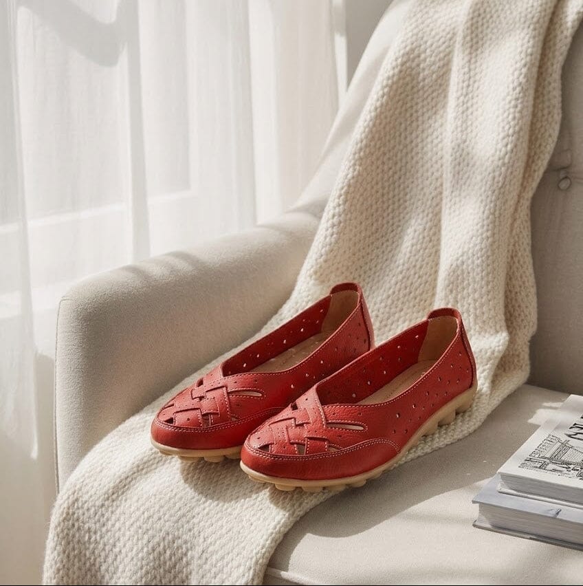 Breathable Leather Loafers Breathable Leather Loafers Blue Wolf Store Red EU 35 / US 5 / UK-AU 2.5 