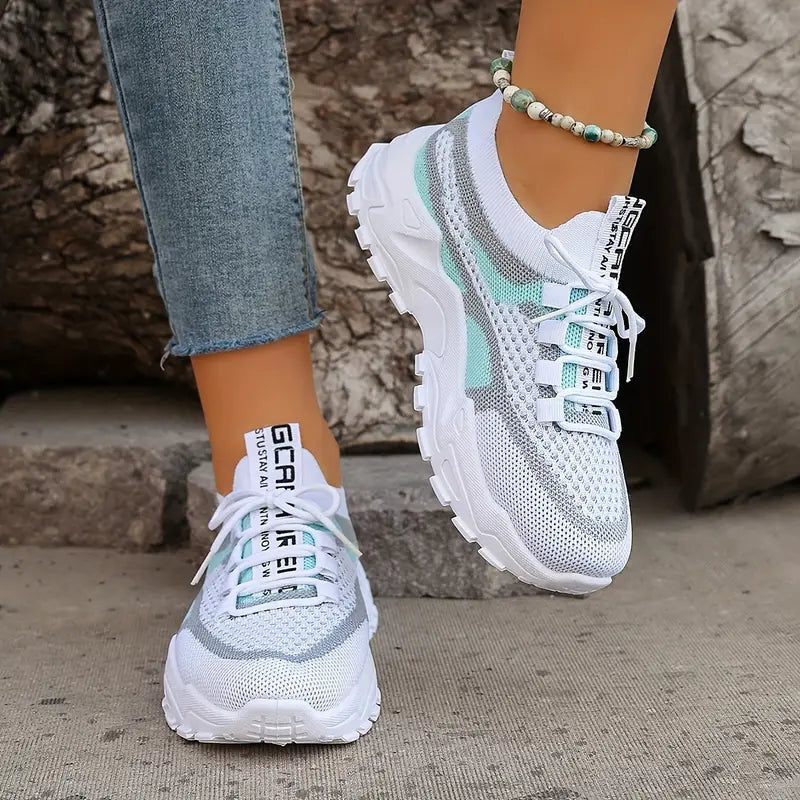 Breathable Women's Colorblock Sneakers Breathable Women's Colorblock Sneakers Blue Wolf Store 