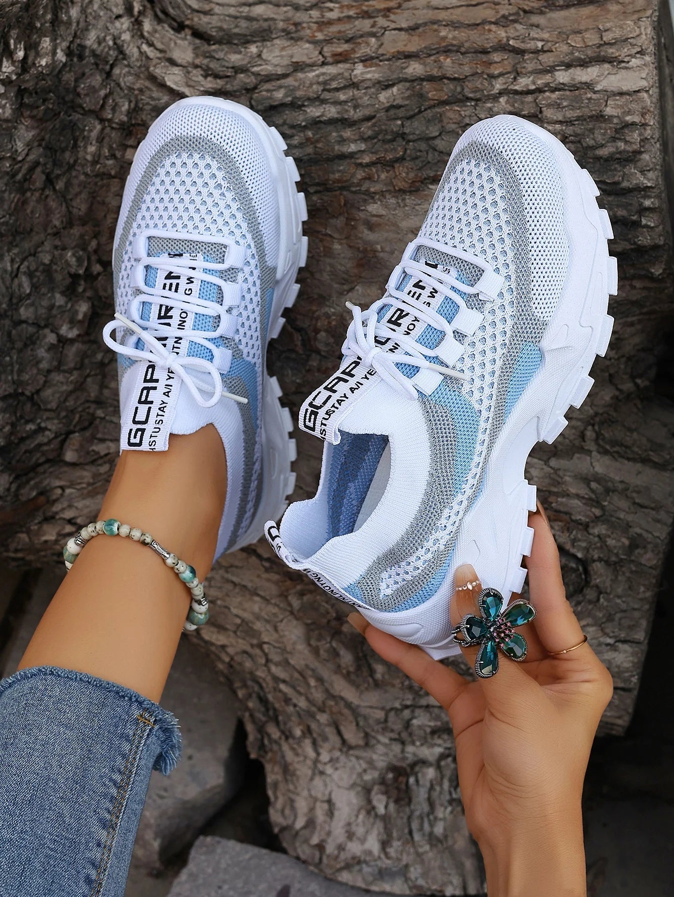 Breathable Women's Colorblock Sneakers Breathable Women's Colorblock Sneakers Blue Wolf Store Blue US 5.5 / EU 36 / UK-AU 3.5 