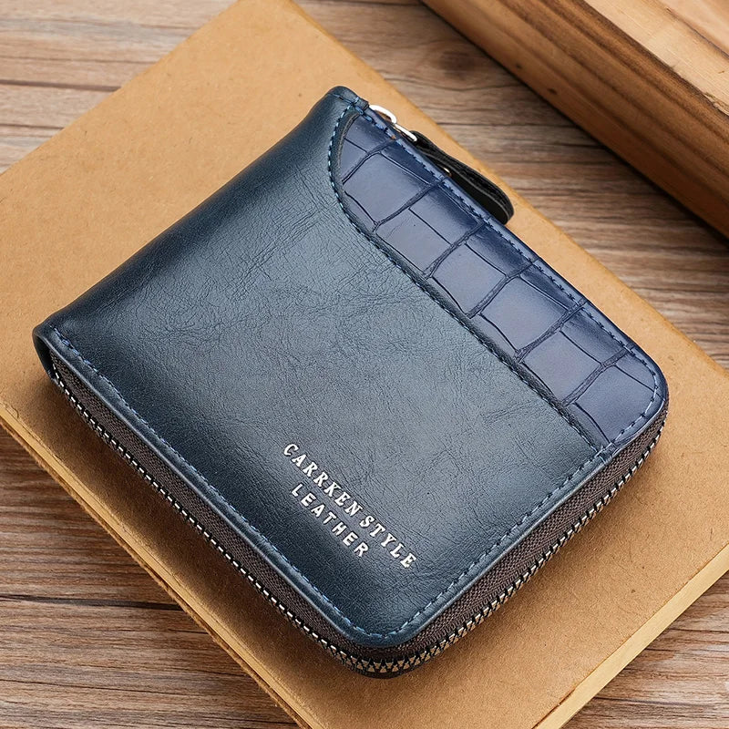 Carrken Luxury Men's Leather Wallet Carrken Luxury Men's Leather Wallet Blue Wolf Store 