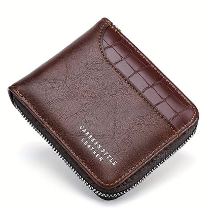 Carrken Luxury Men's Leather Wallet Carrken Luxury Men's Leather Wallet Blue Wolf Store Brown 