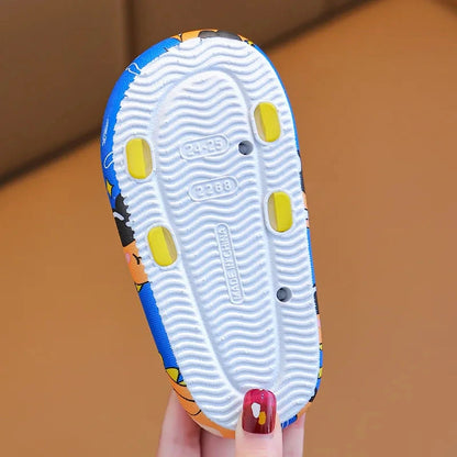 Cartoon Dinosaur Children Slippers Boy Girls Casual Shoes Flat Beach Water Shoes Indoor Soft Kids Cute Flip Flops for Boy Girl Blue Wolf Store 