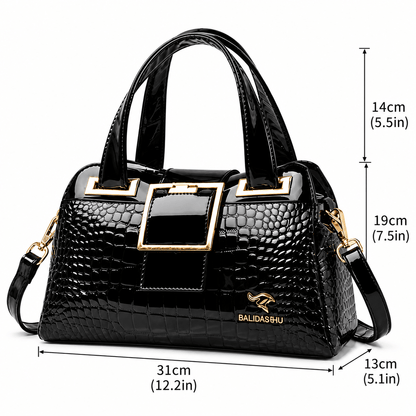 CAVÉLLE – Elegant Women's Crocodile-Textured Leather Handbag CAVÉLLE – Elegant Women's Crocodile-Textured Leather Handbag 