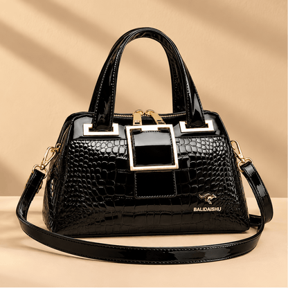 CAVÉLLE – Elegant Women's Crocodile-Textured Leather Handbag CAVÉLLE – Elegant Women's Crocodile-Textured Leather Handbag 
