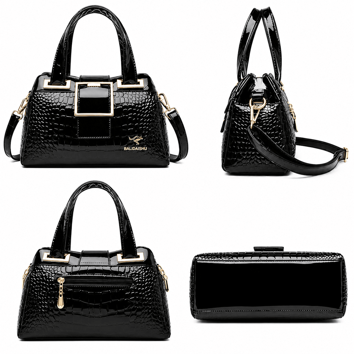 CAVÉLLE – Elegant Women's Crocodile-Textured Leather Handbag CAVÉLLE – Elegant Women's Crocodile-Textured Leather Handbag 