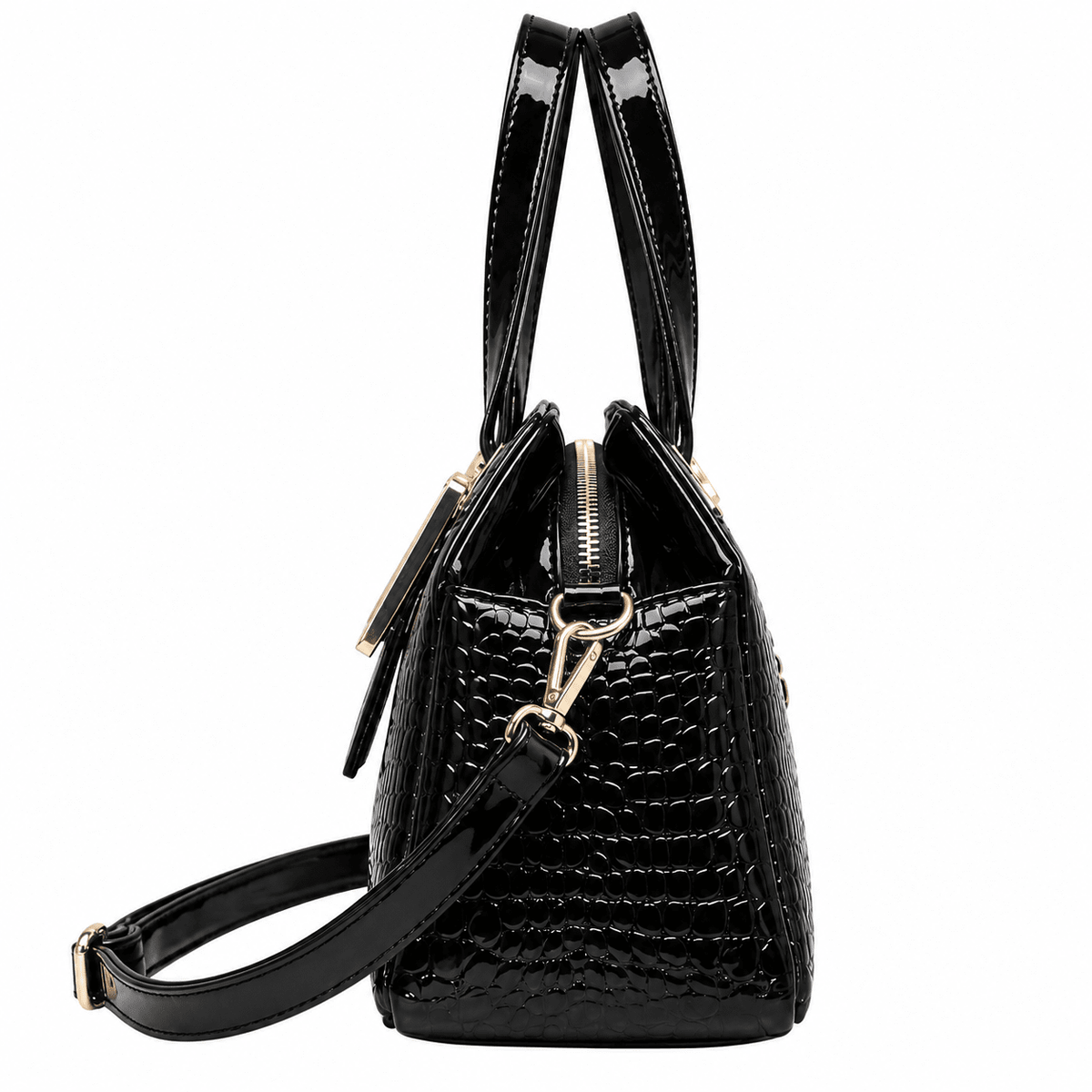 CAVÉLLE – Elegant Women's Crocodile-Textured Leather Handbag CAVÉLLE – Elegant Women's Crocodile-Textured Leather Handbag 