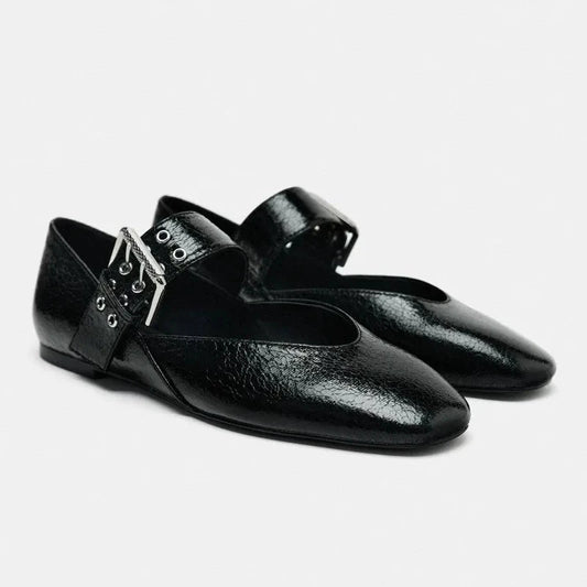 CharmSavage Retro Mary Janes Flats CharmSavage Retro Mary Jane Flats Blue Wolf Store 