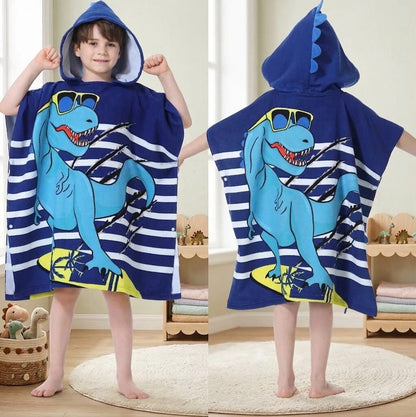 Children’s bath towel with cartoon print, soft, breathable and quick-drying - SnuggZory Children’s bath towel with cartoon print, soft, breathable and quick-drying - SnuggZory Blue Wolf Store 