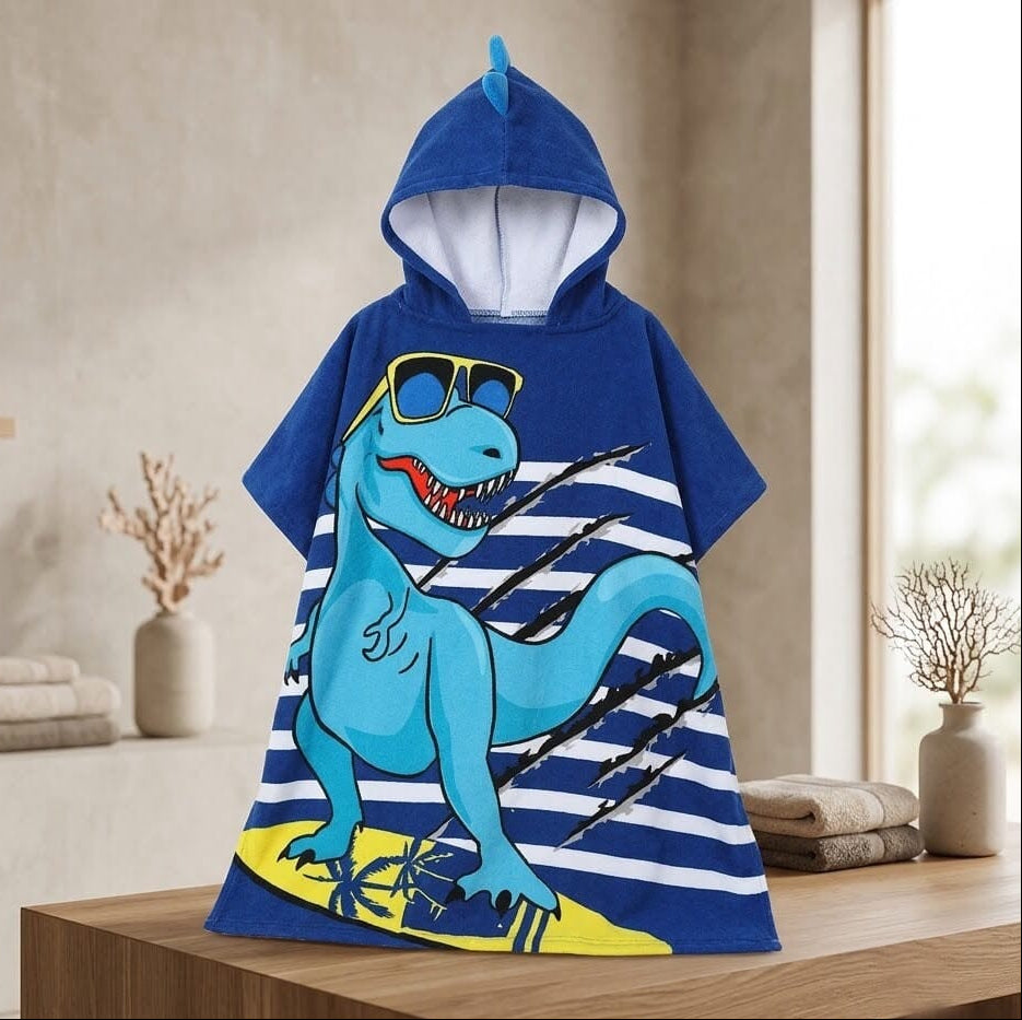Children’s bath towel with cartoon print, soft, breathable and quick-drying - SnuggZory Children’s bath towel with cartoon print, soft, breathable and quick-drying - SnuggZory Blue Wolf Store 