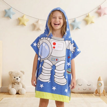Children’s bath towel with cartoon print, soft, breathable and quick-drying - SnuggZory Children’s bath towel with cartoon print, soft, breathable and quick-drying - SnuggZory Blue Wolf Store 