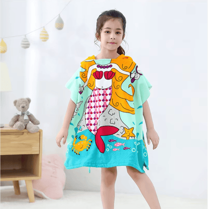Children’s bath towel with cartoon print, soft, breathable and quick-drying - SnuggZory Children’s bath towel with cartoon print, soft, breathable and quick-drying - SnuggZory Blue Wolf Store 
