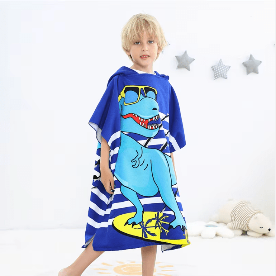 Children’s bath towel with cartoon print, soft, breathable and quick-drying - SnuggZory Children’s bath towel with cartoon print, soft, breathable and quick-drying - SnuggZory Blue Wolf Store 