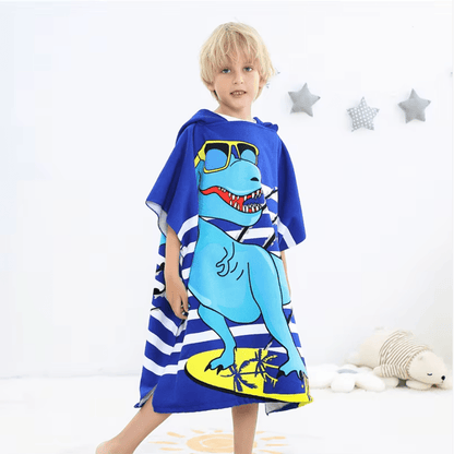 Children’s bath towel with cartoon print, soft, breathable and quick-drying - SnuggZory Children’s bath towel with cartoon print, soft, breathable and quick-drying - SnuggZory Blue Wolf Store 