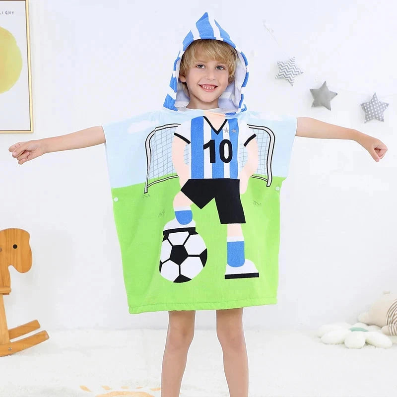 Children’s bath towel with cartoon print, soft, breathable and quick-drying - SnuggZory Children’s bath towel with cartoon print, soft, breathable and quick-drying - SnuggZory Blue Wolf Store 