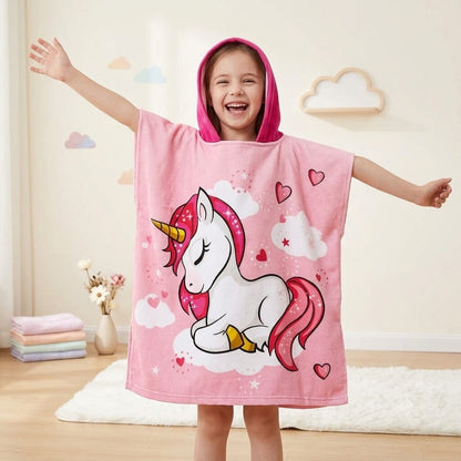 Children’s bath towel with cartoon print, soft, breathable and quick-drying - SnuggZory Children’s bath towel with cartoon print, soft, breathable and quick-drying - SnuggZory Blue Wolf Store 