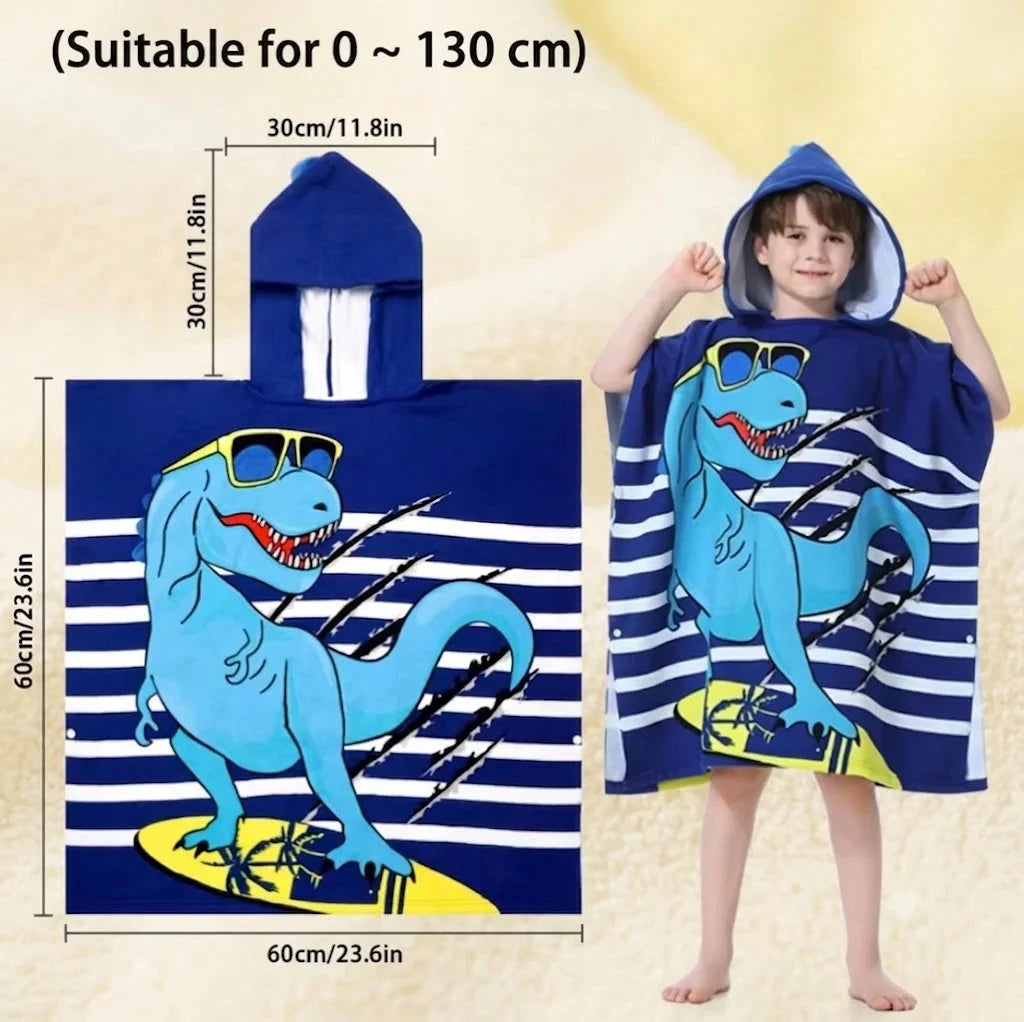 Children’s bath towel with cartoon print, soft, breathable and quick-drying - SnuggZory Children’s bath towel with cartoon print, soft, breathable and quick-drying - SnuggZory Blue Wolf Store 