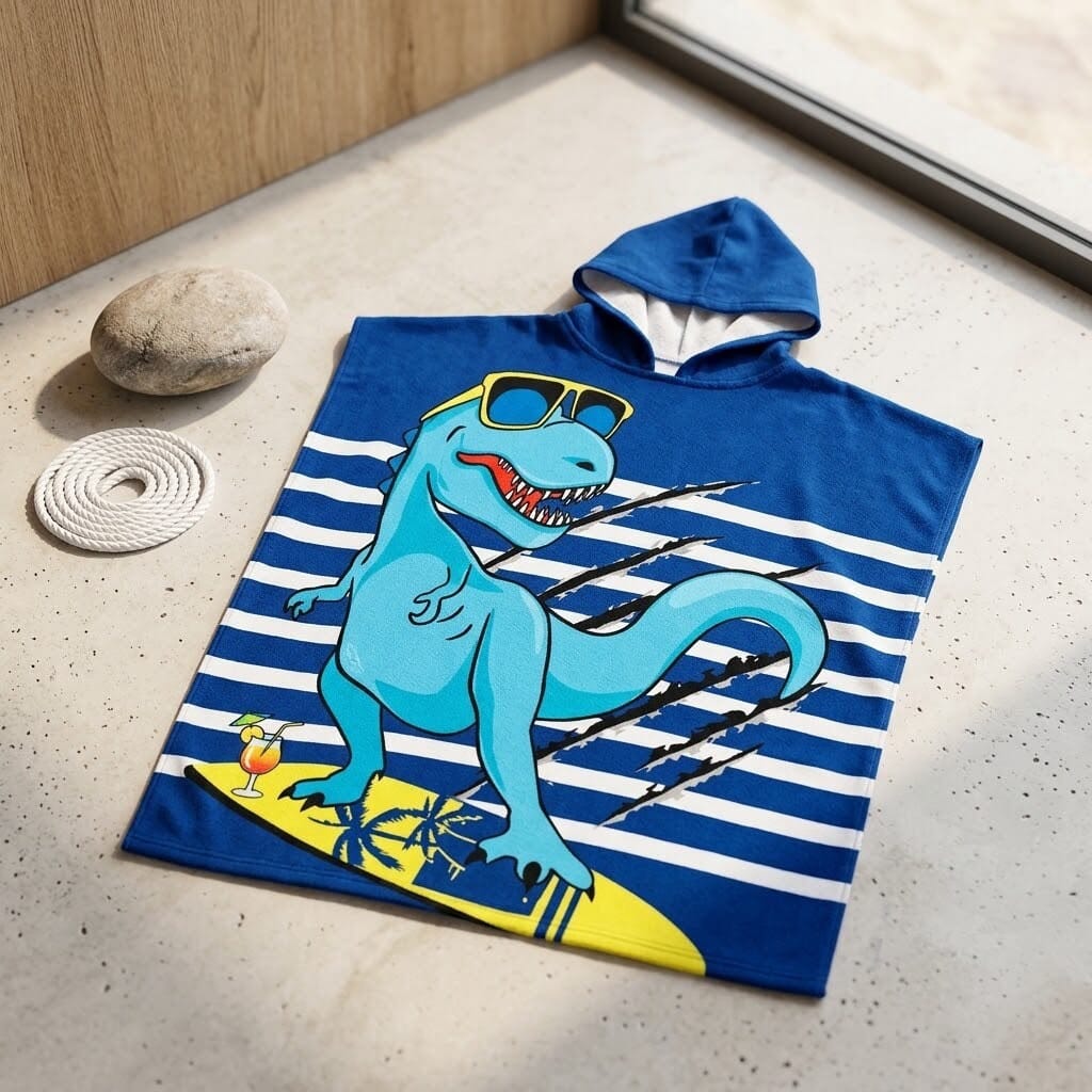Children’s bath towel with cartoon print, soft, breathable and quick-drying - SnuggZory Children’s bath towel with cartoon print, soft, breathable and quick-drying - SnuggZory Blue Wolf Store 