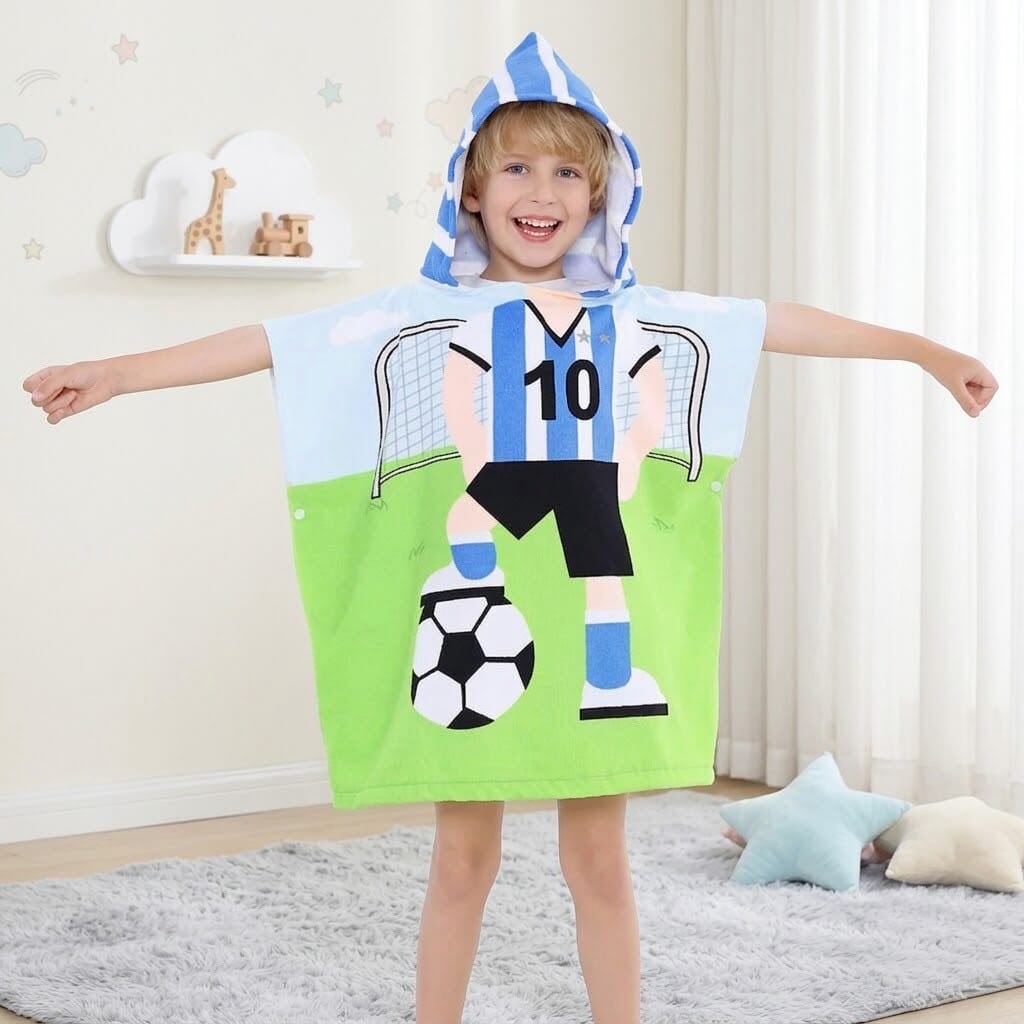 Children’s bath towel with cartoon print, soft, breathable and quick-drying - SnuggZory Children’s bath towel with cartoon print, soft, breathable and quick-drying - SnuggZory Blue Wolf Store 
