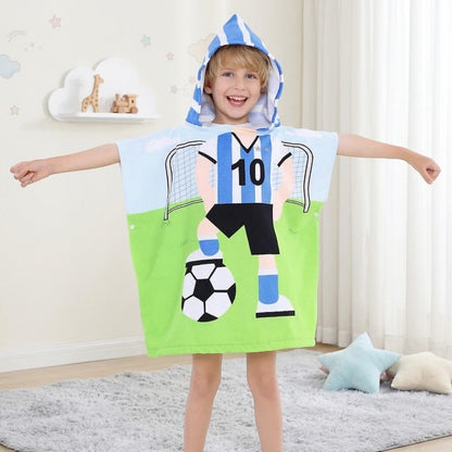 Children’s bath towel with cartoon print, soft, breathable and quick-drying - SnuggZory Children’s bath towel with cartoon print, soft, breathable and quick-drying - SnuggZory Blue Wolf Store 