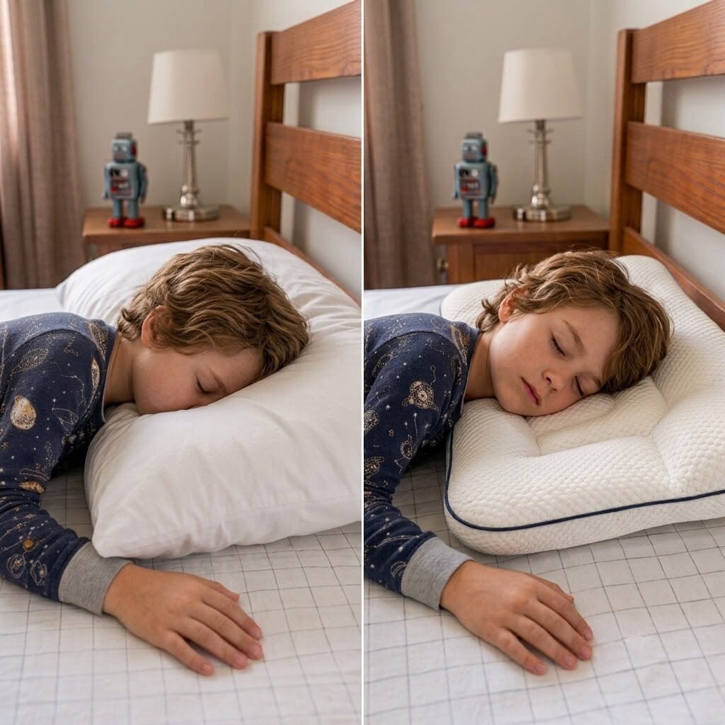 Children's Pillow with Shoulder Support, Cushion and Spine Support - Snugelle Children's Pillow with Shoulder Support, Cushion and Spine Support - Snugelle Blue Wolf Store 