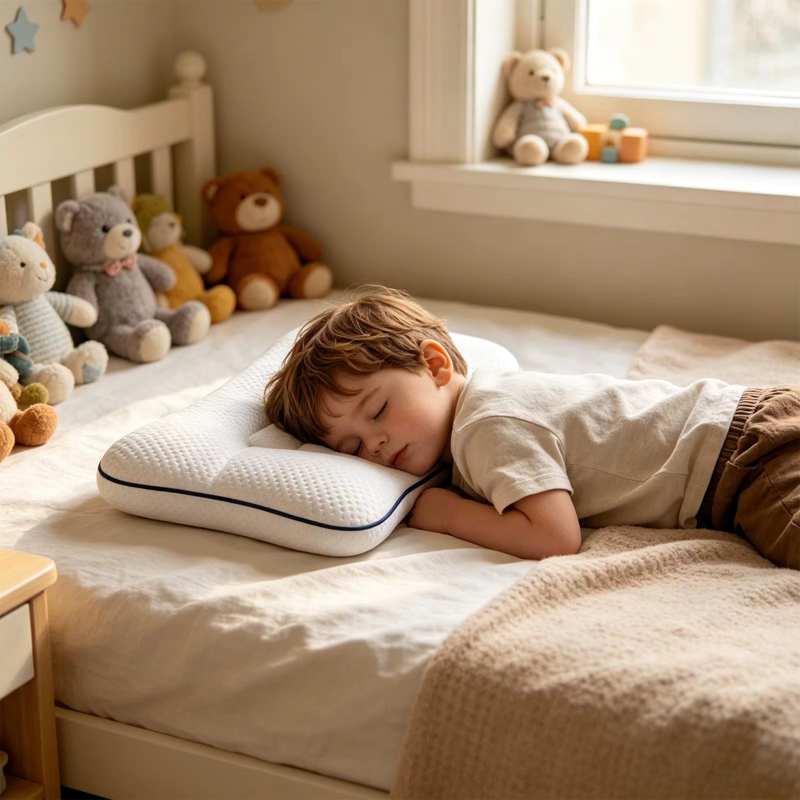 Children's Pillow with Shoulder Support, Cushion and Spine Support - Snugelle Children's Pillow with Shoulder Support, Cushion and Spine Support - Snugelle Blue Wolf Store 