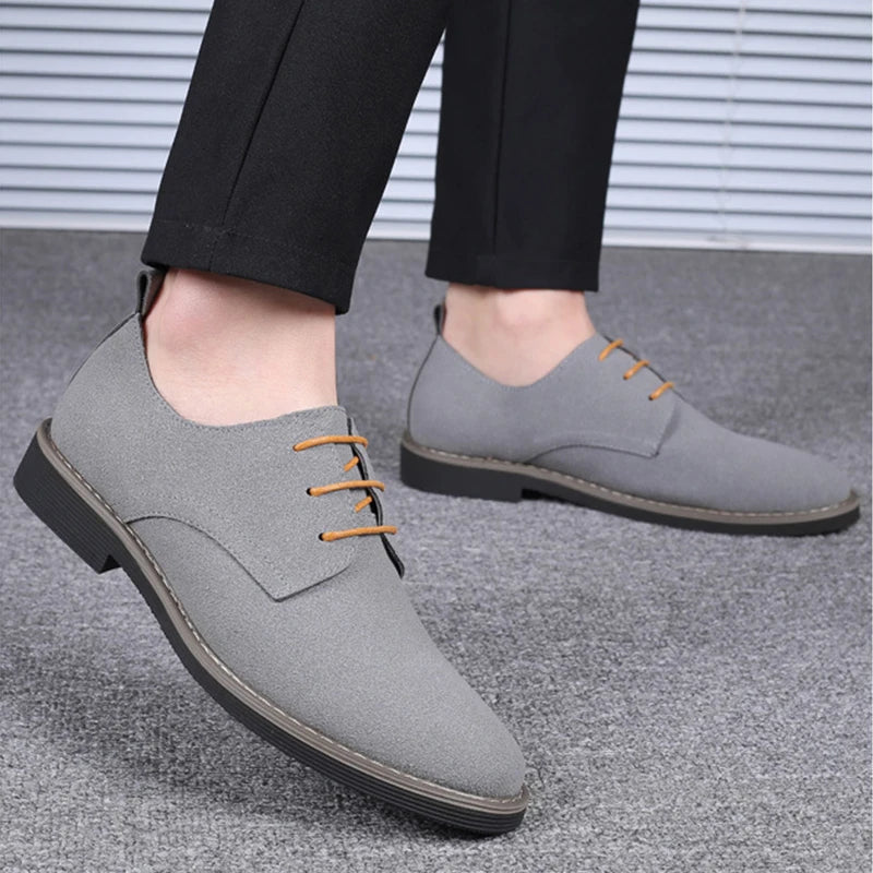 Classic Men's Leather Derby Shoes Blue Wolf Store grey 40 
