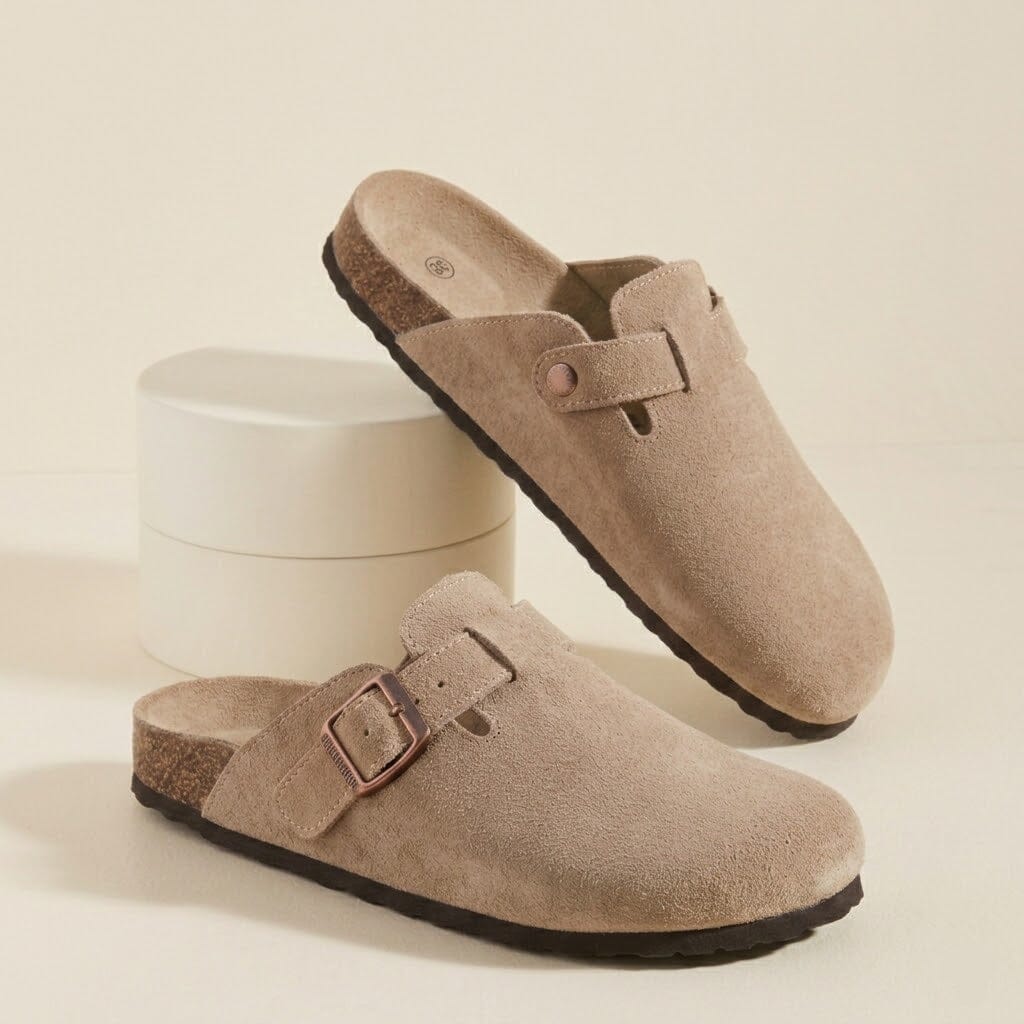 Comfort Suede and Cork Clogs Comfort Suede and Cork Clogs Blue Wolf Store 
