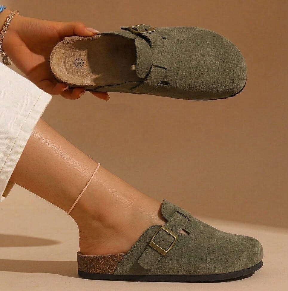 Comfort Suede and Cork Clogs Comfort Suede and Cork Clogs Blue Wolf Store 