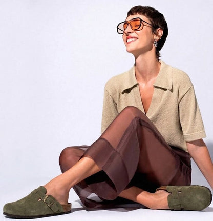 Comfort Suede and Cork Clogs Comfort Suede and Cork Clogs Blue Wolf Store 