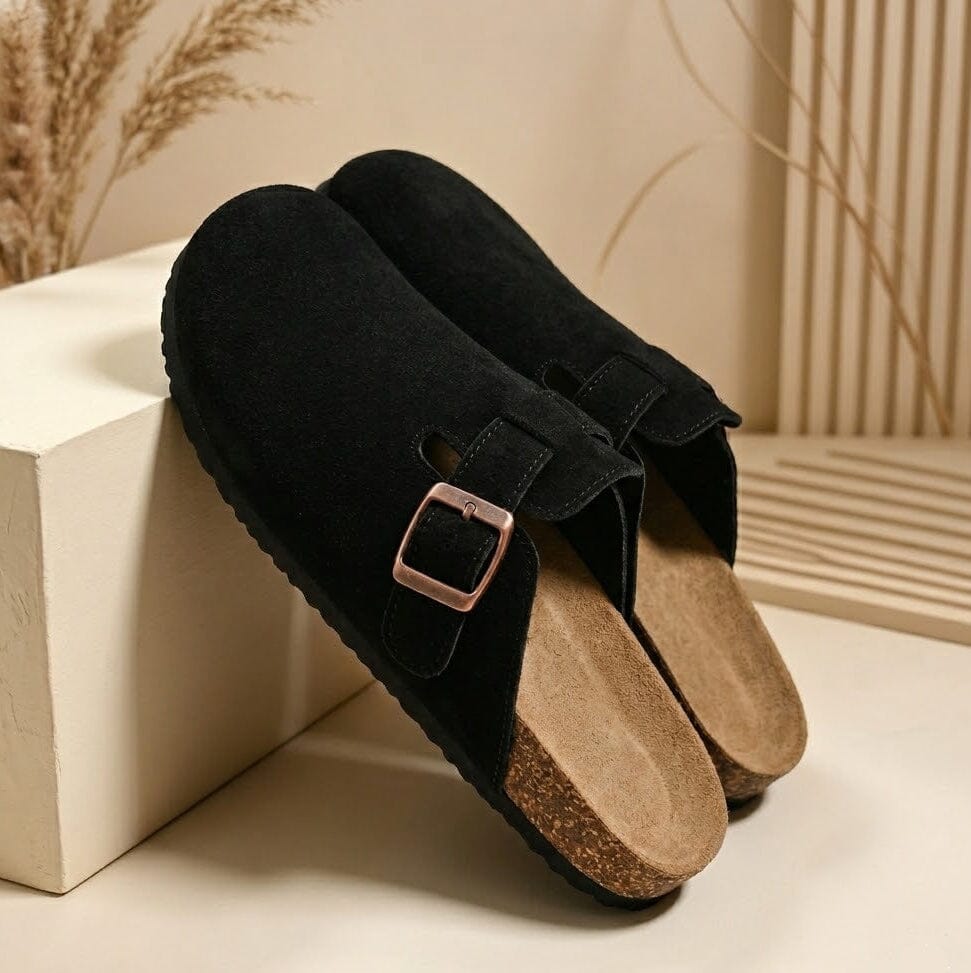 Comfort Suede and Cork Clogs Comfort Suede and Cork Clogs Blue Wolf Store 