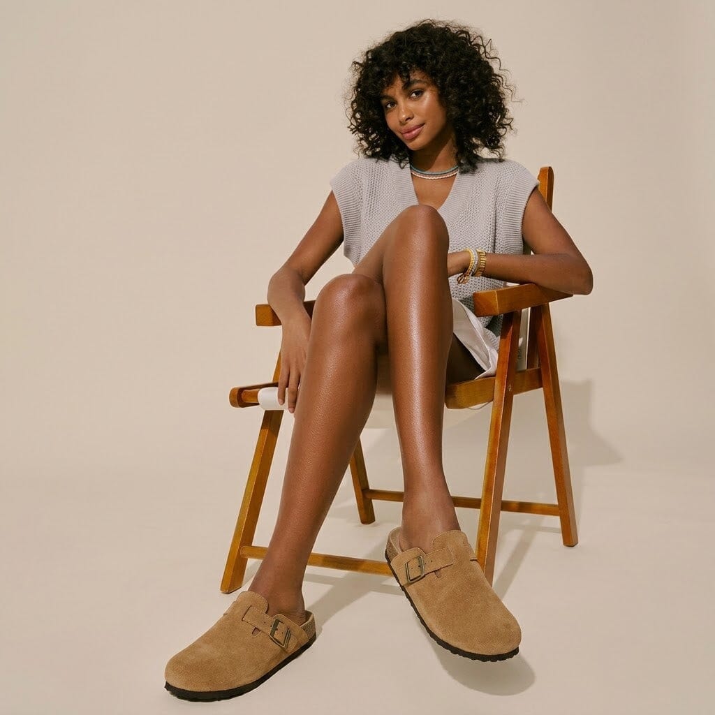 Comfort Suede and Cork Clogs Comfort Suede and Cork Clogs Blue Wolf Store 